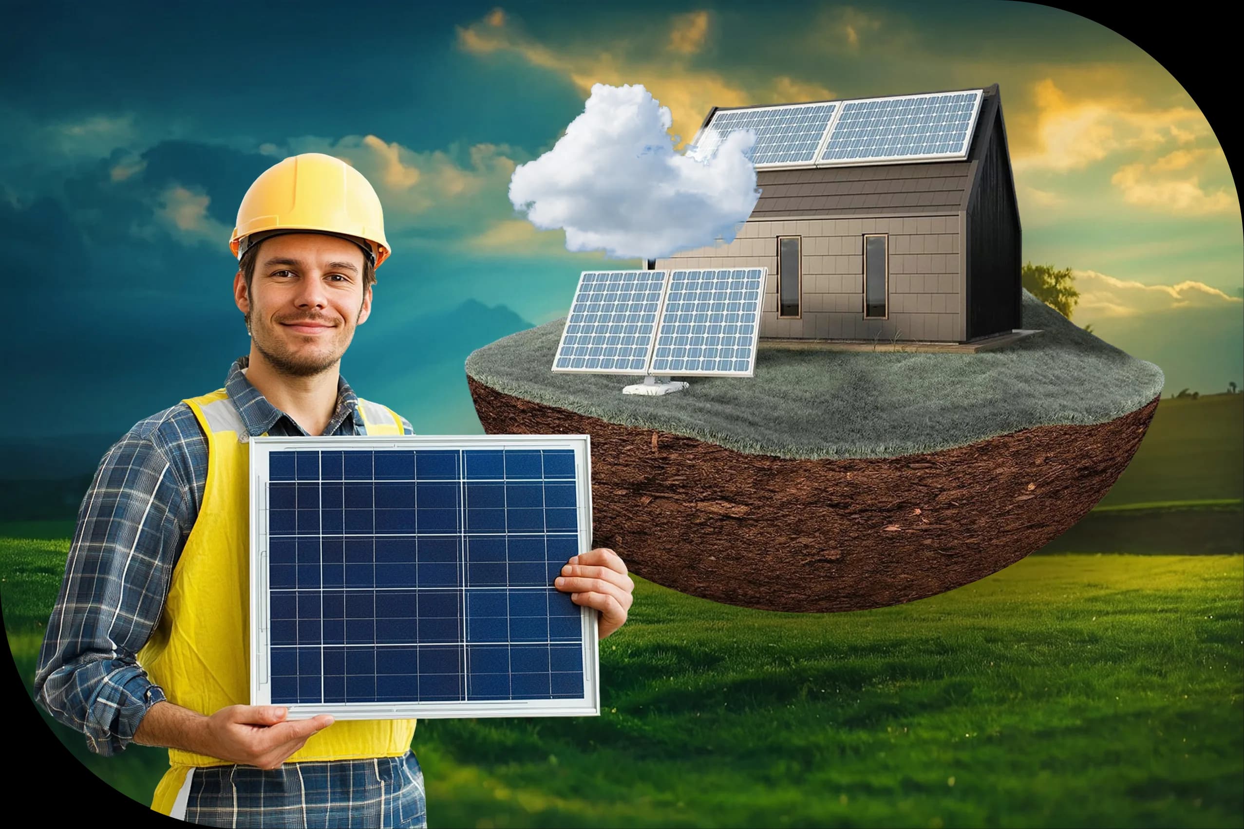 Modern Solar Panel Installation